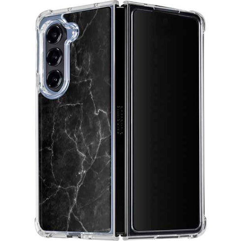 Black Marble Galaxy Z Fold5 5G Clear Case