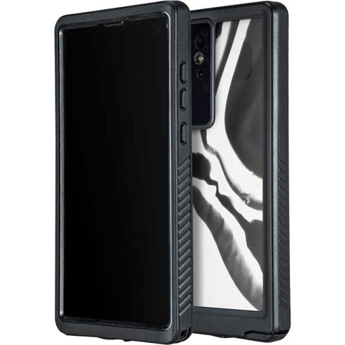 Black Marble Ink Galaxy S24 Ultra Waterproof Case