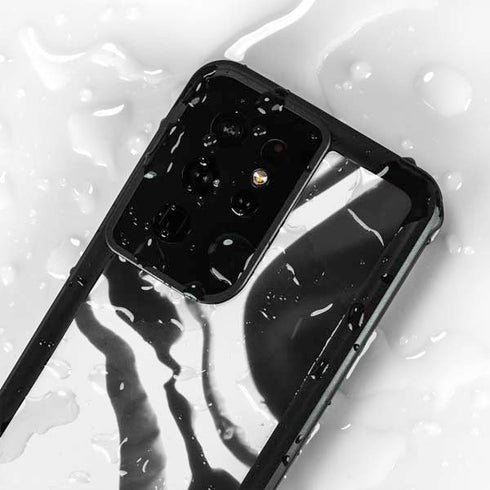 Black Marble Ink Galaxy S24 Ultra Waterproof Case