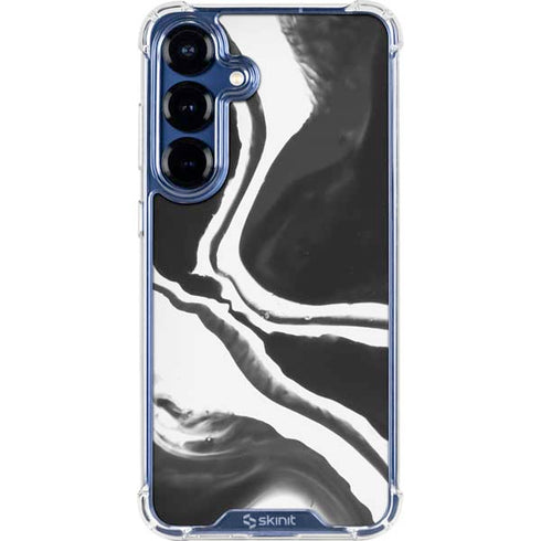 Black Marble Ink Galaxy S25 Clear Case