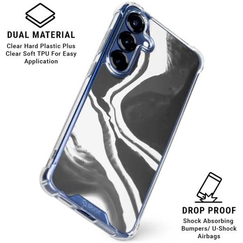 Black Marble Ink Galaxy S25 Clear Case