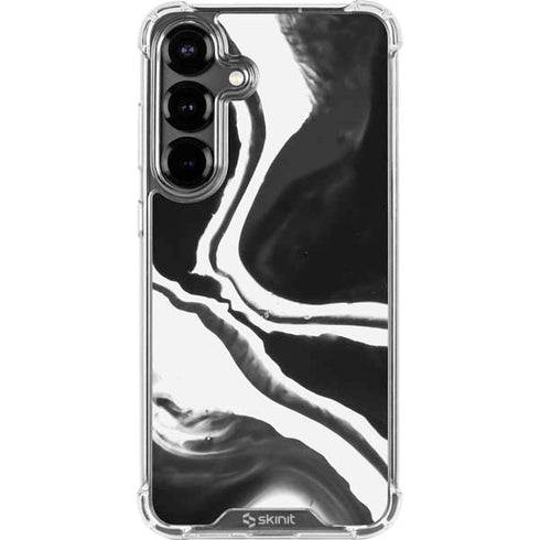 Black Marble Ink Galaxy S26 Clear Case