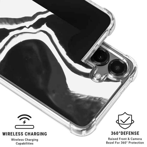 Black Marble Ink Galaxy S26 Plus Clear Case