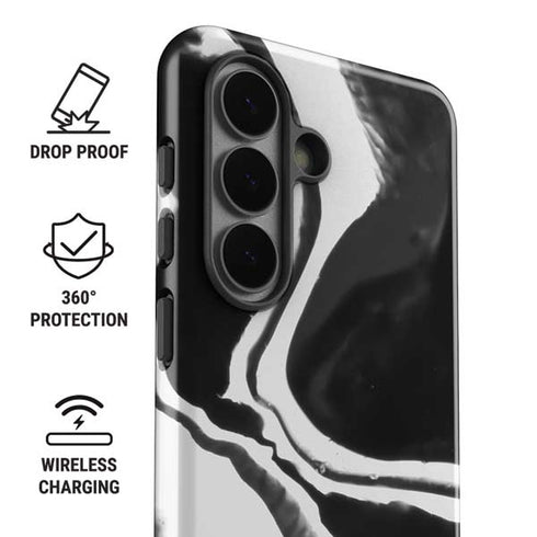 Black Marble Ink Galaxy S26 Plus Impact Case