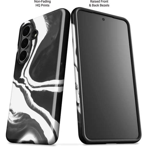 Black Marble Ink Galaxy S26 Plus Impact Case