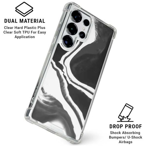 Black Marble Ink Galaxy S26 Ultra Clear Case