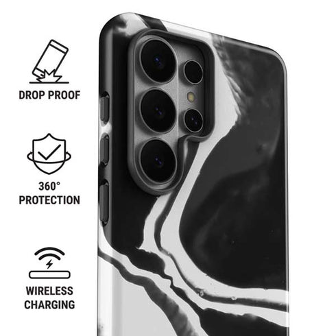 Black Marble Ink Galaxy S26 Ultra Impact Case