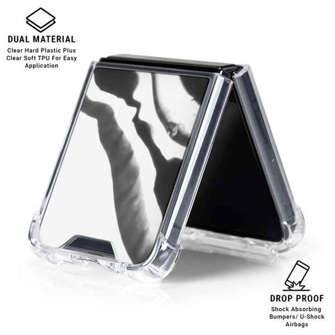 Black Marble Ink Galaxy Z Flip6 Clear Case