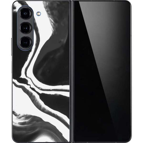 Black Marble Ink Galaxy Z Fold5 5G Skin