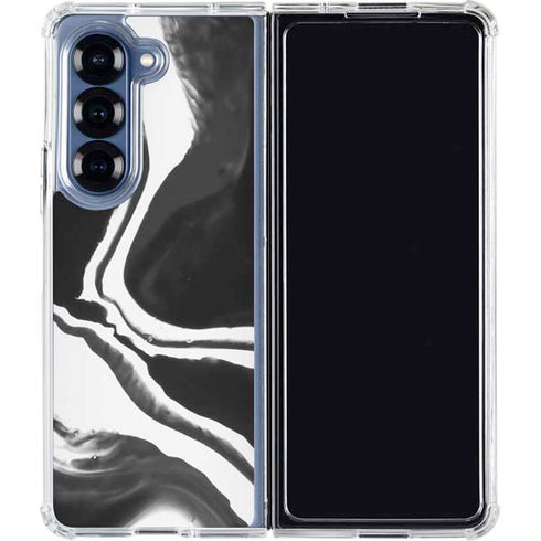 Black Marble Ink Galaxy Z Fold6 Clear Case