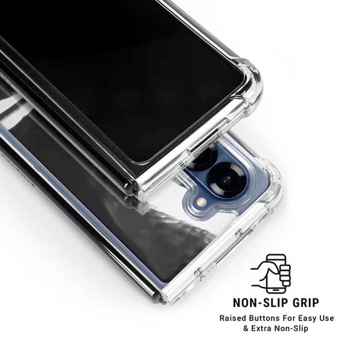 Black Marble Ink Galaxy Z Fold6 Clear Case