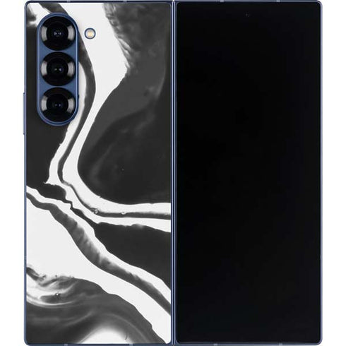Black Marble Ink Galaxy Z Fold6 Skin