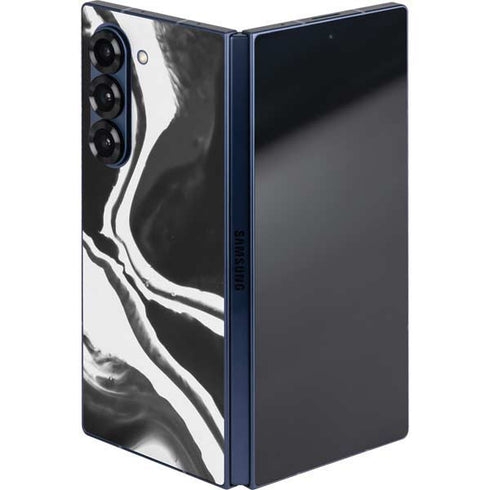Black Marble Ink Galaxy Z Fold6 Skin