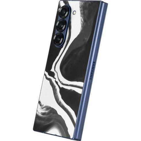 Black Marble Ink Galaxy Z Fold6 Skin