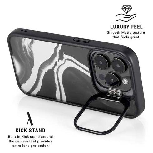 Black Marble Ink iPhone 13 Pro Kickstand Case