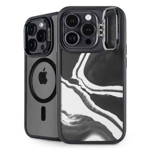 Black Marble Ink iPhone 13 Pro Max Kickstand Case