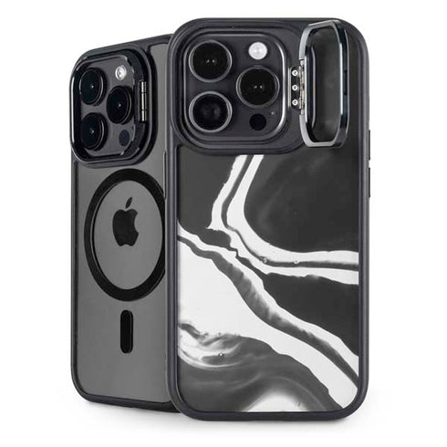 Black Marble Ink iPhone 14 Pro Kickstand Case