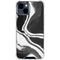Black Marble Ink iPhone 15 Clear Case