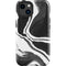Black Marble Ink iPhone 15 Impact Case