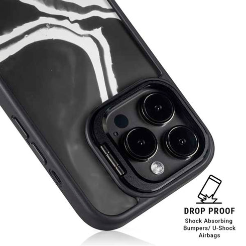 Black Marble Ink iPhone 15 Pro Max Kickstand Case