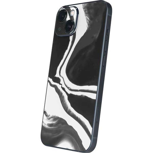 Black Marble Ink iPhone 15 Skin