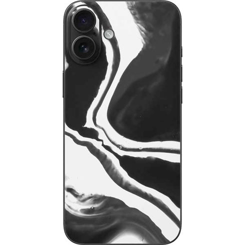 Black Marble Ink iPhone 16 Plus Skin