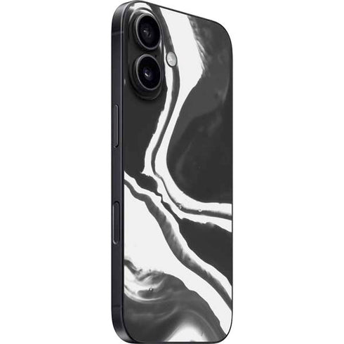 Black Marble Ink iPhone 16 Plus Skin