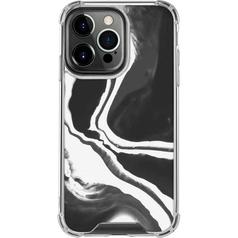 Black Marble Ink iPhone 16 Pro Clear Case