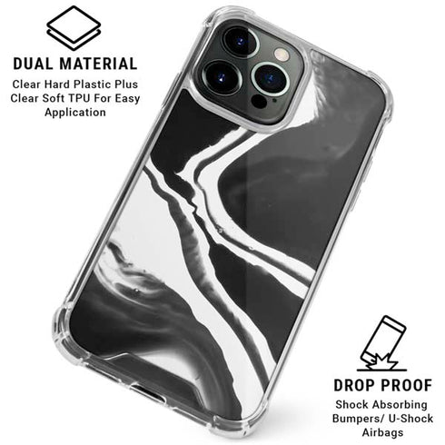 Black Marble Ink iPhone 16 Pro Clear Case