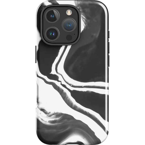 Black Marble Ink iPhone 16 Pro Impact Case