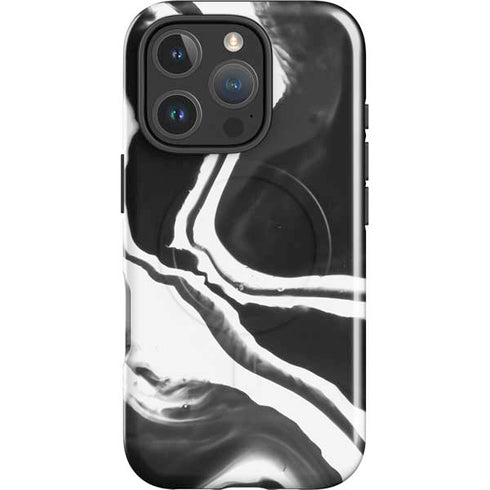 Black Marble Ink iPhone 16 Pro Magsafe Impact Case