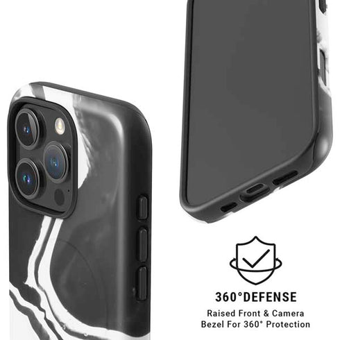 Black Marble Ink iPhone 16 Pro Magsafe Impact Case