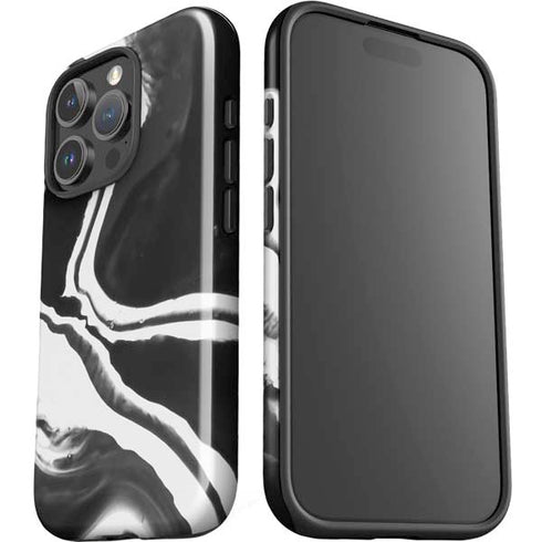 Black Marble Ink iPhone 16 Pro Max Impact Case