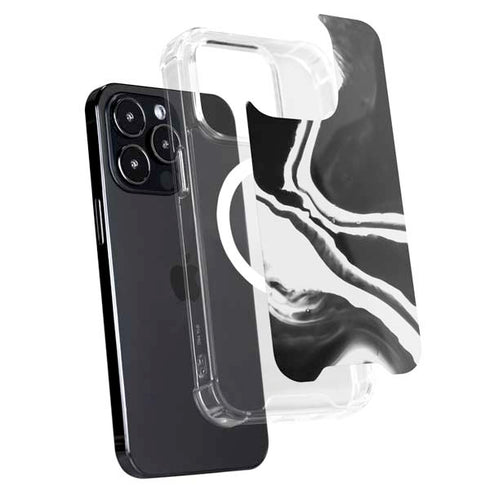 Black Marble Ink iPhone 16 Pro Max MagSafe Case