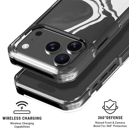 Black Marble Ink iPhone 18 Pro Clear Case