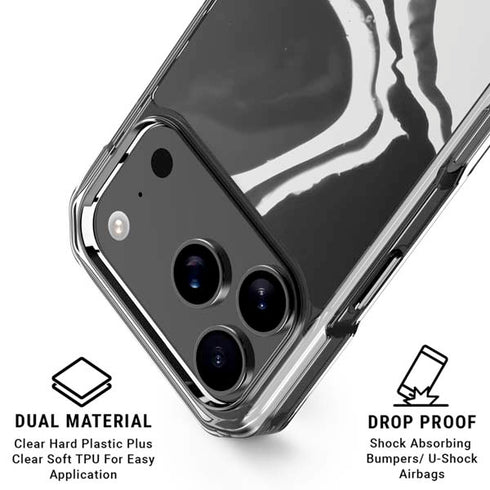 Black Marble Ink iPhone 18 Pro Clear Case