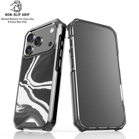 Black Marble Ink iPhone 18 Pro Clear Case