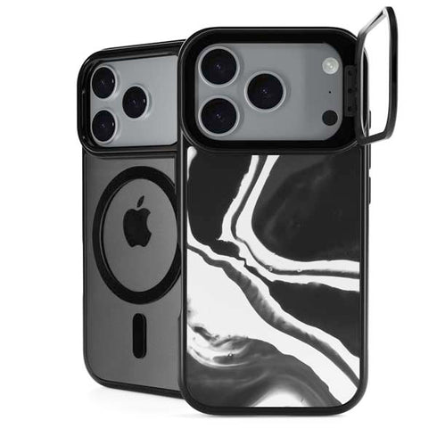 Black Marble Ink iPhone 18 Pro Kickstand Case
