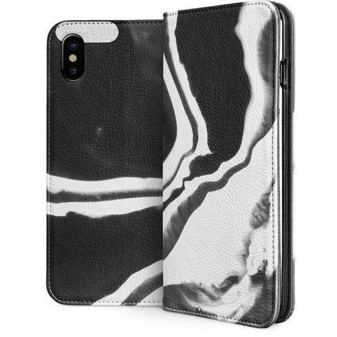 Black Marble Ink iPhone 8 Folio Case