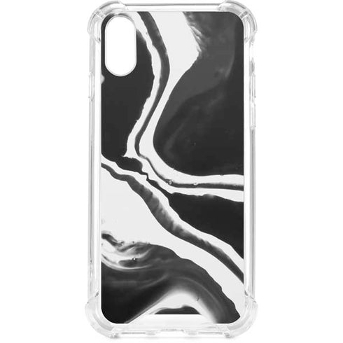 Black Marble Ink iPhone XS Clear Case