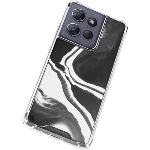 Black Marble Ink Moto G 5G (2025) Clear Case