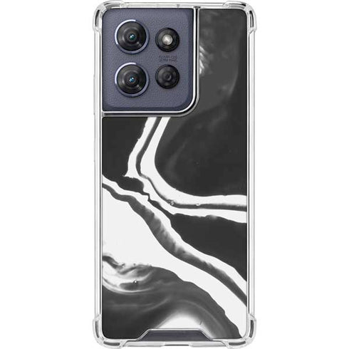 Black Marble Ink Moto G Stylus 5G (2025) Clear Case