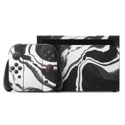 Black Marble Ink Nintendo Skins