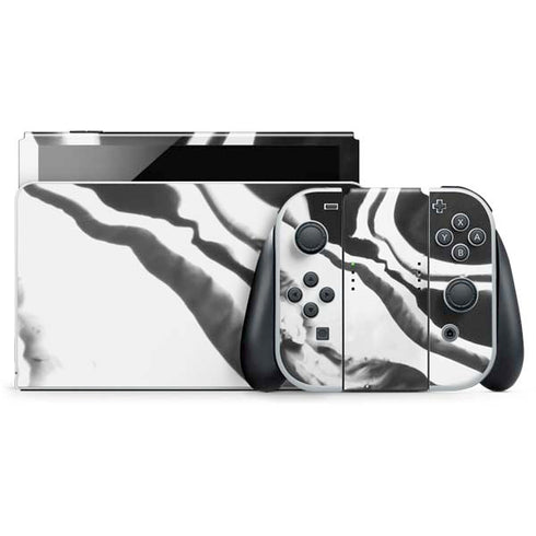 Black Marble Ink Nintendo Skins