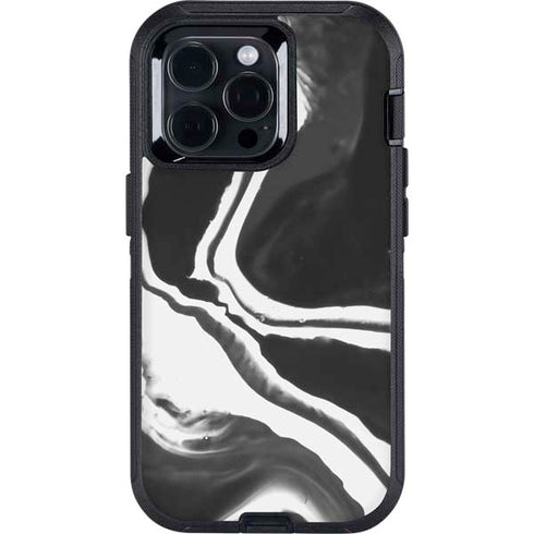 Black Marble Ink Otterbox Defender iPhone Skin