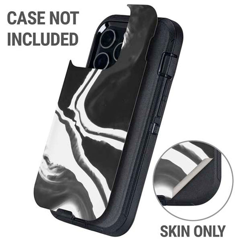 Black Marble Ink Otterbox Defender iPhone Skin