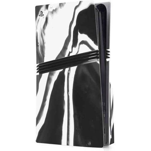 Black Marble Ink PS5 Pro Disk Console Skin