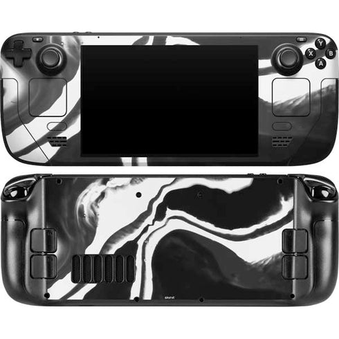 Black Marble Ink Steam Deck Handheld Gaming Computer OLED Skin