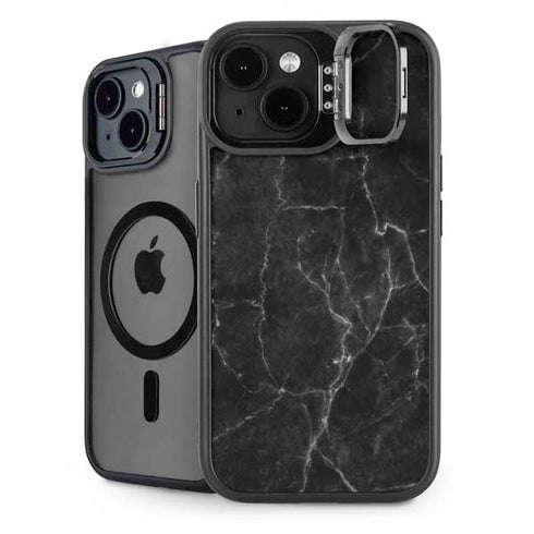 Black Marble iPhone 14 Plus Kickstand Case