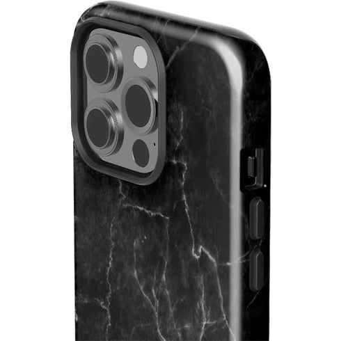 Black Marble iPhone 15 Pro Impact Case